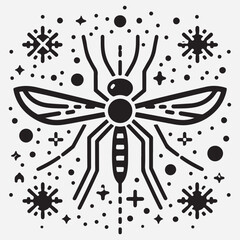 Mosquito Icon Flat Graphic Design stock illustration