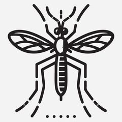Mosquito Icon Flat Graphic Design stock illustration