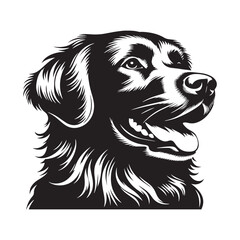 Golden Retriever Dog Vector Silhouette, Loyal Friendly Canine Outline, Pet Lover Clipart, Playful Dog Art for Logos, Stickers, Apparel, Digital Prints, Crafts, and Posters.Art & Illustration