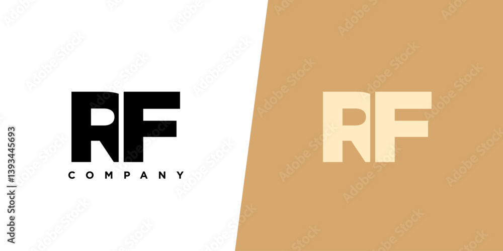 Aufkleber letter r and f, rf logo design template. minimal monogram initial based logotype.