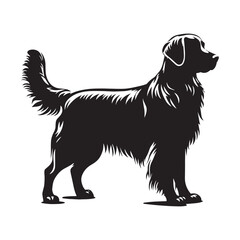 Golden Retriever Dog Vector Silhouette, Loyal Friendly Canine Outline, Pet Lover Clipart, Playful Dog Art for Logos, Stickers, Apparel, Digital Prints, Crafts, and Posters.Art & Illustration