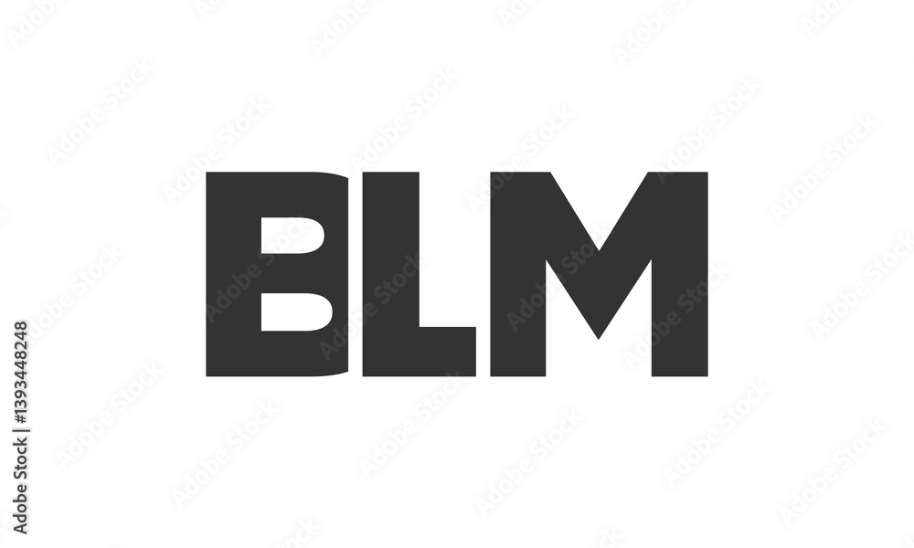 Fototapete BLM logo design template with strong and modern bold text. Initial based vector logotype featuring simple and minimal typography. Trendy company identity.