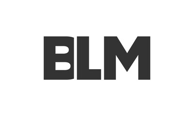 BLM logo design template with strong and modern bold text. Initial based vector logotype featuring simple and minimal typography. Trendy company identity.