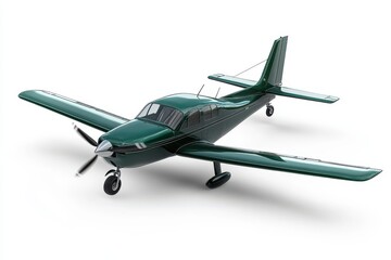 Model airplane showcases craftsmanship and precision in a stunning green finish against a neutral backdrop
