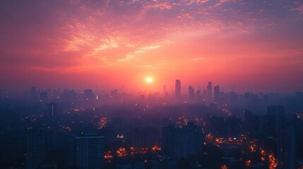 Fototapeta premium City sunrise, soft focus