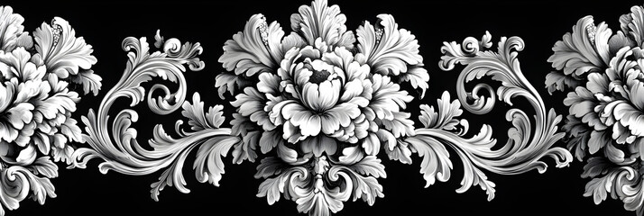 Exquisite Echoes: A Timeless Dance of Floral Ornamental Elegance in Damask