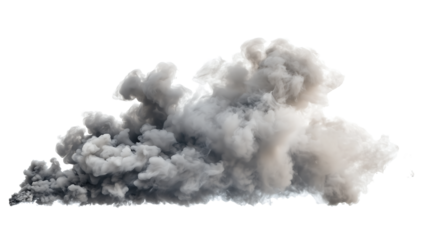 White panorama smoke isolated