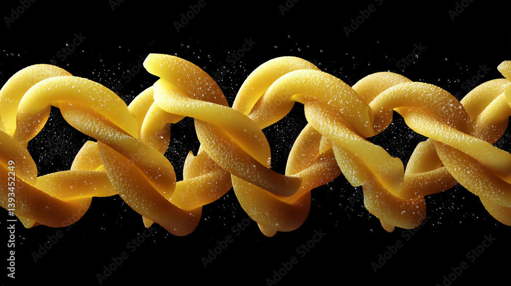 Aufkleber cooked macaroni noodles briefly arrange themselves into a shape resembling the double helix structur