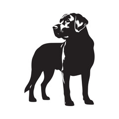 Labrador Retriever Dog Vector Silhouette, Friendly Loyal Canine Outline, Active Dog Art for Pet Lovers, Logos, Stickers, Apparel, Digital Prints, Crafts, and Posters.