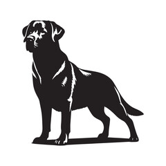 Labrador Retriever Dog Vector Silhouette, Friendly Loyal Canine Outline, Active Dog Art for Pet Lovers, Logos, Stickers, Apparel, Digital Prints, Crafts, and Posters.