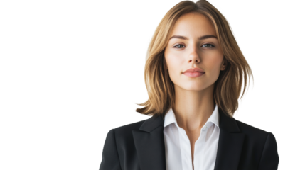 Professional woman in formal attire corporate environment gigapixel quality image confident viewpoint for business networking