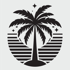 Palm Tree Icons stock illustration