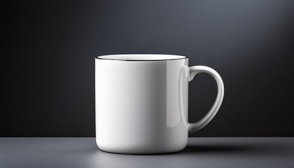 white cup on black background