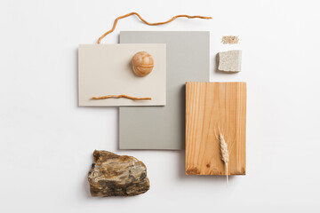 Textures mood board. Material samples interior design. Moodboard for architects styling and...