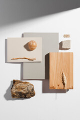 Textures mood board. Material samples interior design. Moodboard for architects styling and selection. Material samples