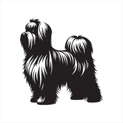 Maltese Dog Vector Silhouette, Elegant Small Canine Outline, Adorable Pet Lover Clipart, Cute Dog Art for Logos, Stickers, Apparel, Digital Prints, Crafts, and Posters.