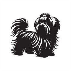 Maltese Dog Vector Silhouette, Elegant Small Canine Outline, Adorable Pet Lover Clipart, Cute Dog Art for Logos, Stickers, Apparel, Digital Prints, Crafts, and Posters.