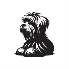 Maltese Dog Vector Silhouette, Elegant Small Canine Outline, Adorable Pet Lover Clipart, Cute Dog Art for Logos, Stickers, Apparel, Digital Prints, Crafts, and Posters.