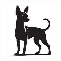 Miniature Pinscher Dog Vector Silhouette, Sleek Canine Outline, Energetic Small Dog Art for Pet Lovers, Logos, Stickers, Apparel, Digital Prints, Crafts, and Posters.