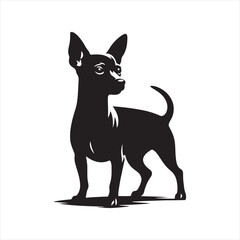 Miniature Pinscher Dog Vector Silhouette, Sleek Canine Outline, Energetic Small Dog Art for Pet Lovers, Logos, Stickers, Apparel, Digital Prints, Crafts, and Posters.