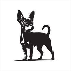 Miniature Pinscher Dog Vector Silhouette, Sleek Canine Outline, Energetic Small Dog Art for Pet Lovers, Logos, Stickers, Apparel, Digital Prints, Crafts, and Posters.