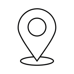 Black Location Pin Icon on White Background