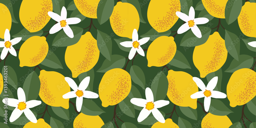 Poster lemons are depicted in a stylized, slightly cartoonish manner, with a focus on their shape and color