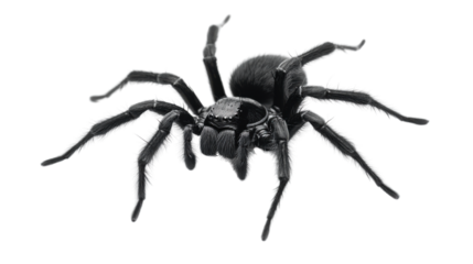 black spider on white background