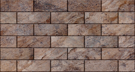 Panoramic texture background of a stone wall
