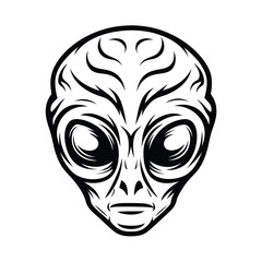 a alien head silhouette with large eyes