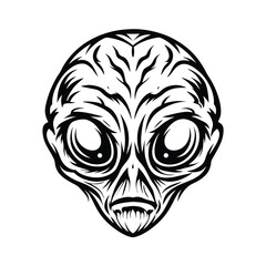 a alien head silhouette with large eyes