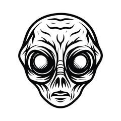 a alien head silhouette with large eyes