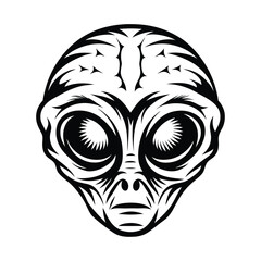 a alien head silhouette with large eyes