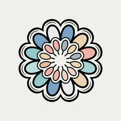 Minimalist Black Bold Simple Mandala Art on Transparent Background for Meditation and Mindfulness Projects