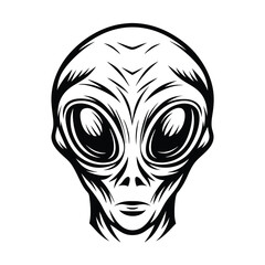 a alien head silhouette with large eyes