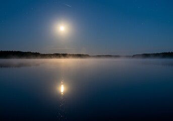 sunset over the lake