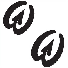 Vector animal paw print stamp: horse hooves	