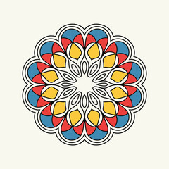 A Decorative Black Bold Symmetrical Vector Design Isolated on Clean White Background