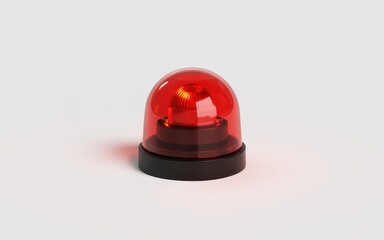 Red warning light with dome cover.