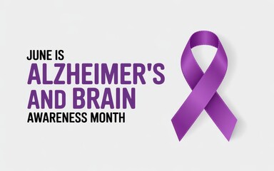 Purple ribbon symbolizing Alzheimer's awareness in June.