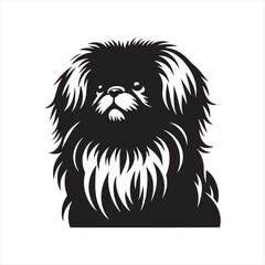 Pekingese Dog Vector Silhouette, Charming Small Canine Outline, Loyal Pet Lover Clipart, Adorable Dog Art for Logos, Stickers, Apparel, Digital Prints, Crafts, and Posters.