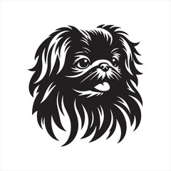 Pekingese Dog Vector Silhouette, Charming Small Canine Outline, Loyal Pet Lover Clipart, Adorable Dog Art for Logos, Stickers, Apparel, Digital Prints, Crafts, and Posters.