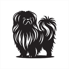 Pekingese Dog Vector Silhouette, Charming Small Canine Outline, Loyal Pet Lover Clipart, Adorable Dog Art for Logos, Stickers, Apparel, Digital Prints, Crafts, and Posters.