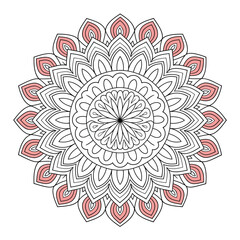 Black Bold Line Mandala Vector Style Design on White Background