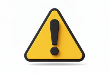 Yellow caution sign with exclamation mark.