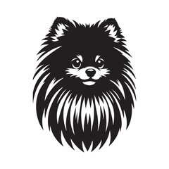 Pomeranian Dog Vector Silhouette, Fluffy Small Canine Outline, Playful Pet Lover Clipart, Adorable Dog Art for Logos, Stickers, Apparel, Digital Prints, Crafts, and Posters.