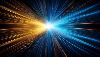 Obraz premium abstract animation of bright blue and yellow energy bursts radiating outwards from a central point against a dark background dynamic and intense