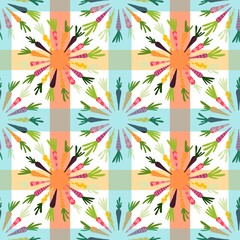 Summer vegetable seamless carrots pattern for wrapping paper and fabrics and kids clothes print and kitchen textiles