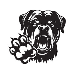 Rottweiler Dog Vector Silhouette, Strong Loyal Canine Outline, Protective Dog Art for Pet Lovers, Logos, Stickers, Apparel, Digital Prints, Crafts, and Posters.