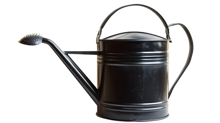 Professional Black Metal Watering Can Isolated on White Background for Creative Design Projects